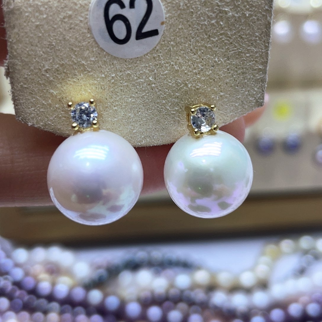 淡水珍珠耳饰银S925镶嵌