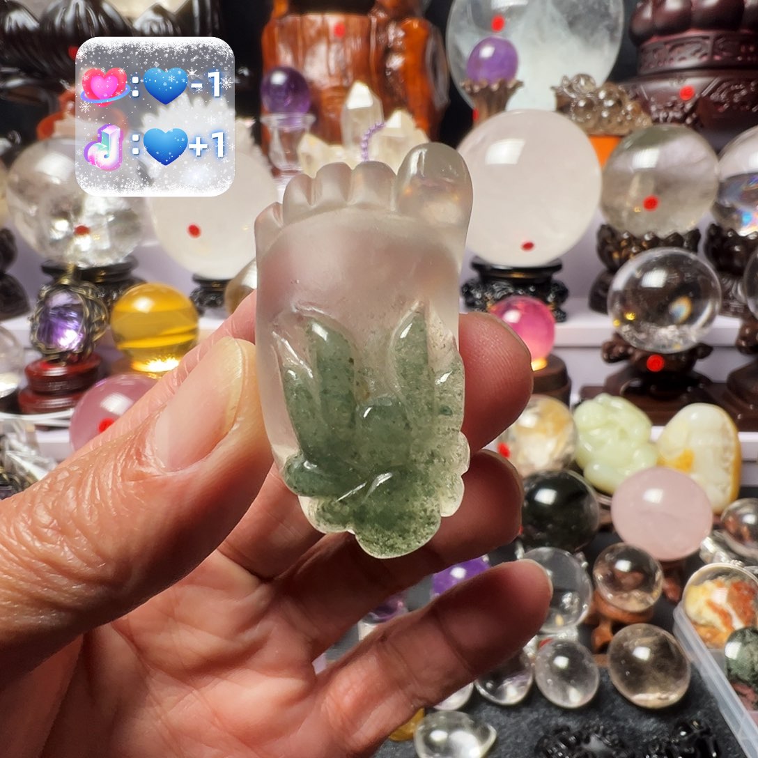 水晶未镶嵌颈饰手工雕刻绿幽灵