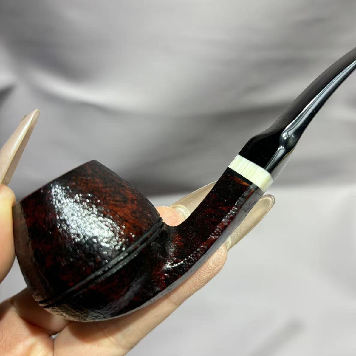 焦师傅新工艺喷砂牛头石楠木烟斗