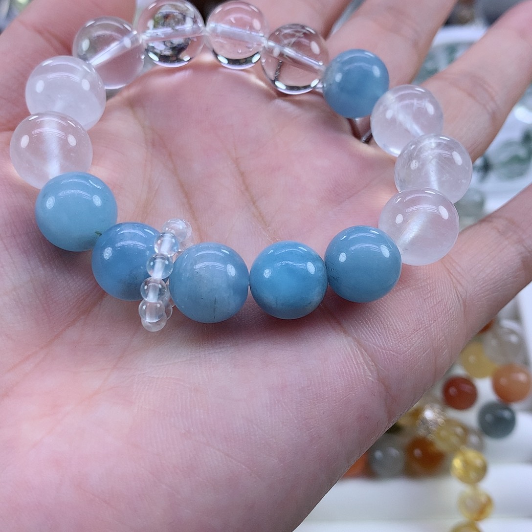 水晶手链未镶嵌海蓝宝