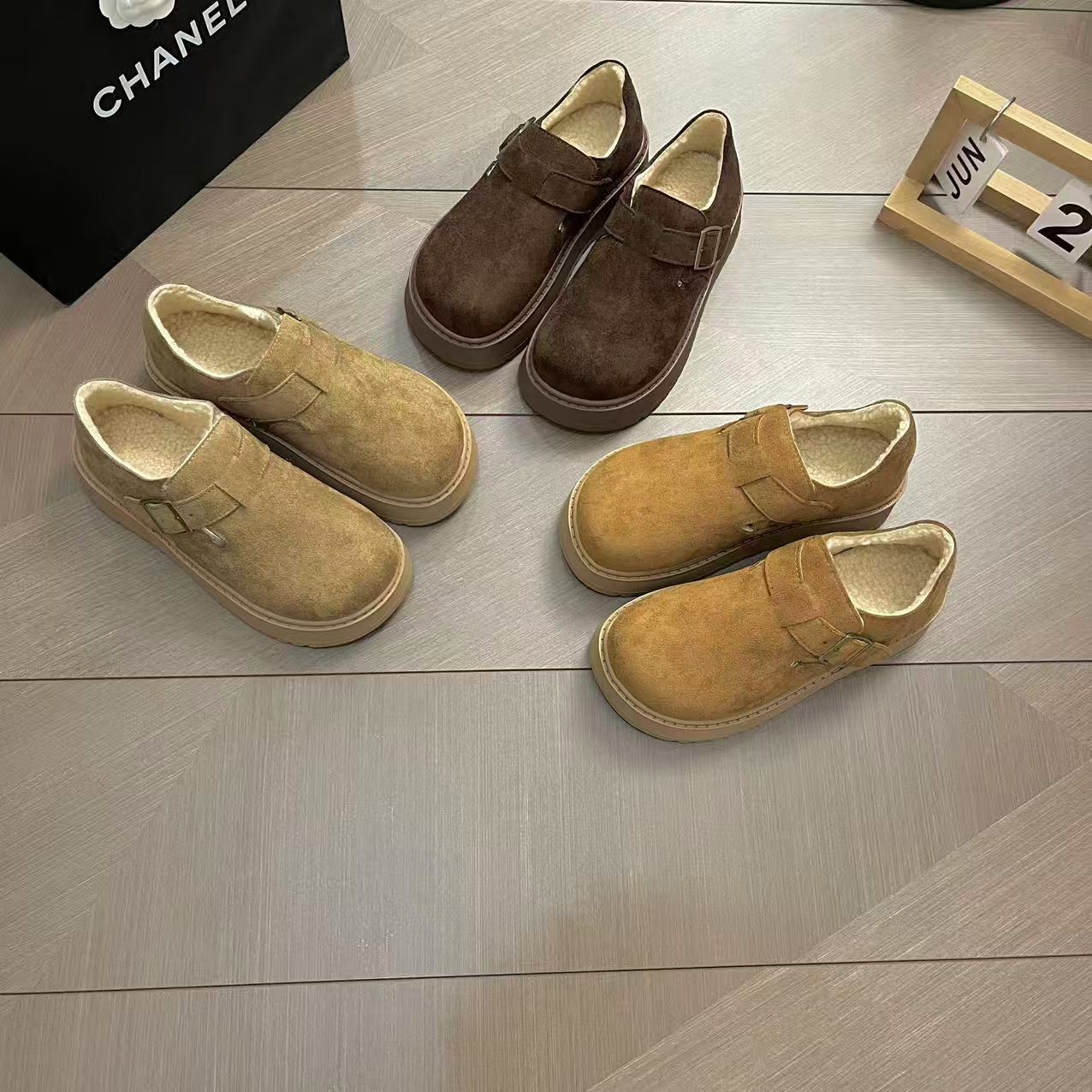 经典秋冬休闲风棉鞋厚底加绒保暖勃肯乐福鞋