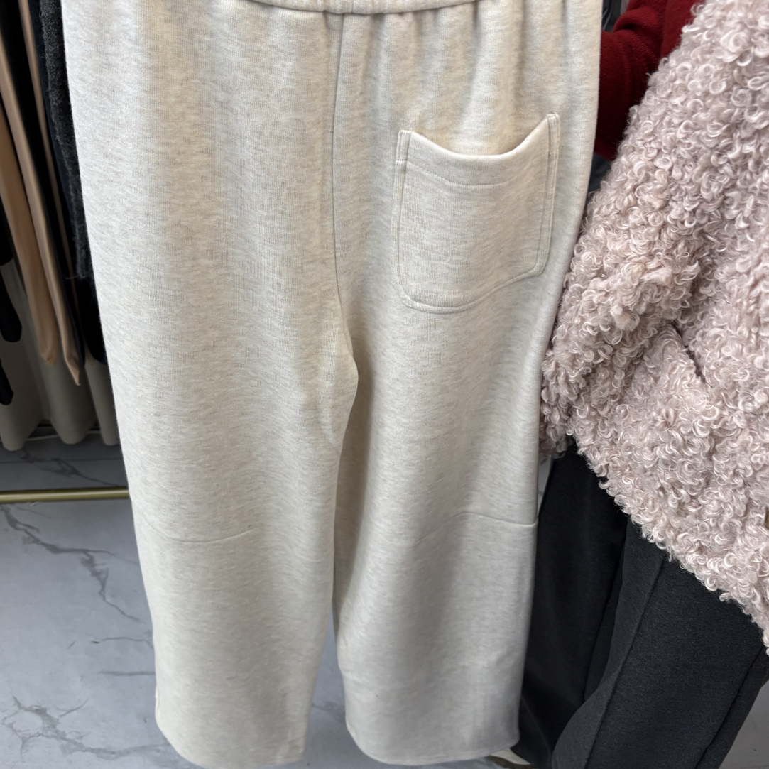 松紧腰显瘦绒感百搭休闲长裤