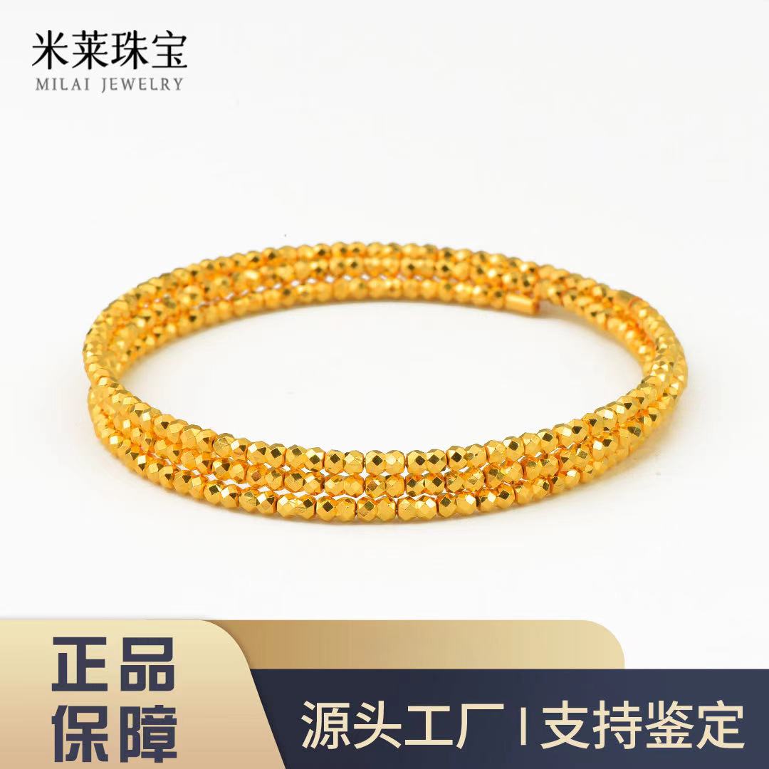 足银手镯 镭射三圈手镯 时尚 经典 气质 轻奢 简约款 