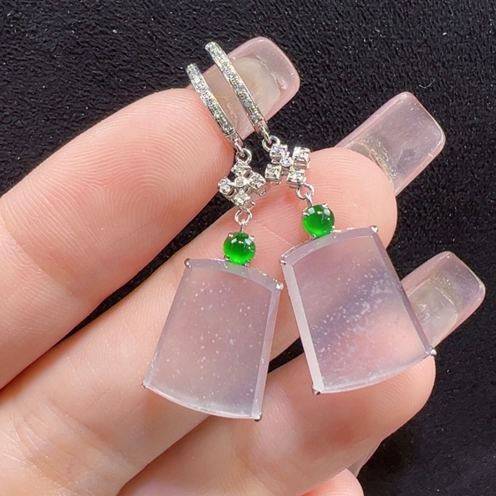 翡翠18K金镶嵌耳饰耳坠