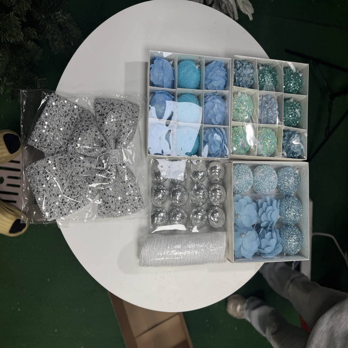 蓝色圣诞树装饰品套餐