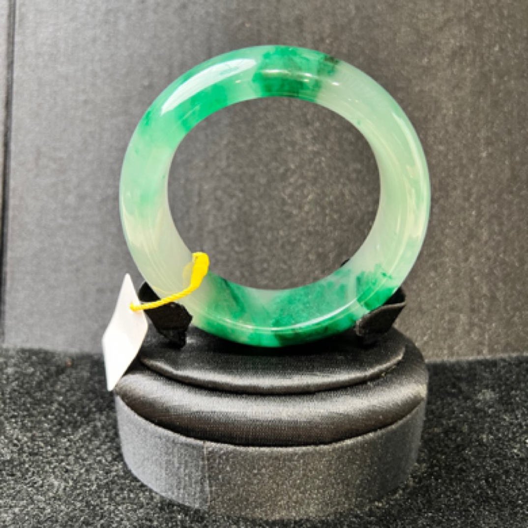 非洲翠59圈口双耳挂翠大宽版大轮胎镯高货镯