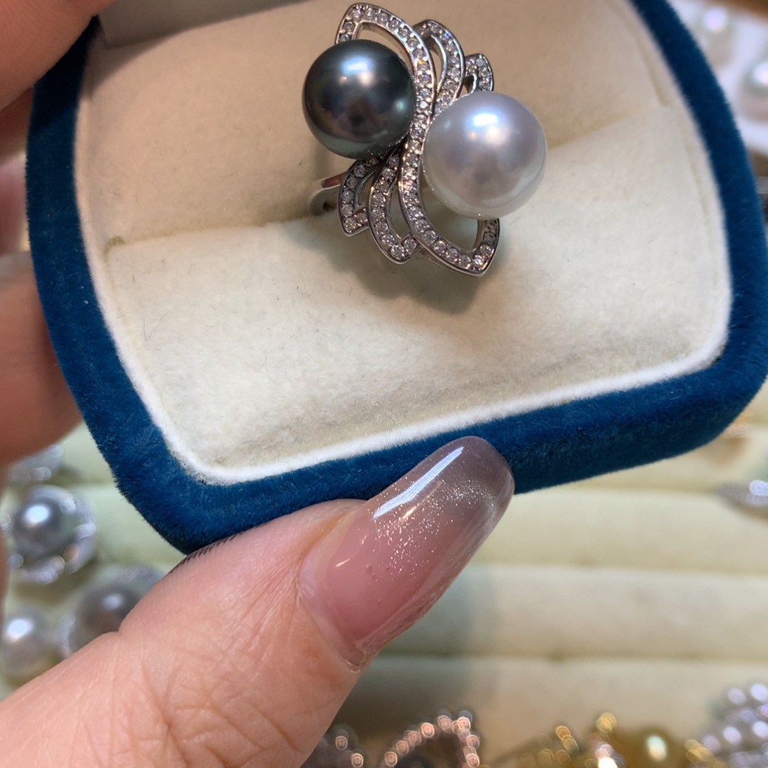 海水珍珠戒指银S925镶嵌