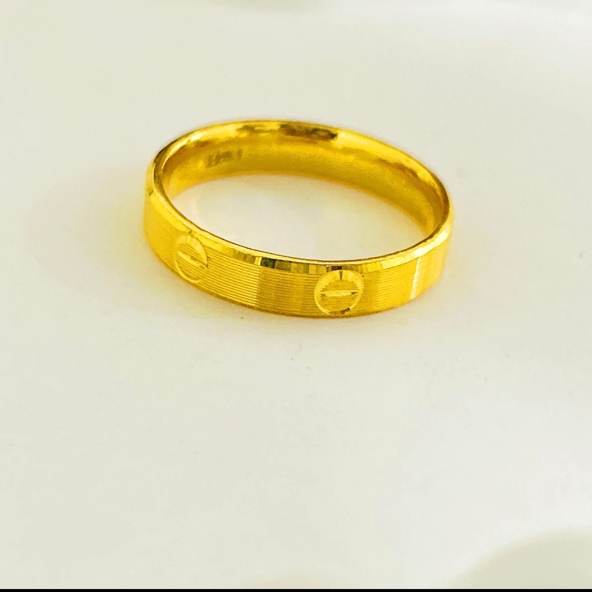 足金999.9爆款卡家一字戒实心 拉丝精工高纯度 带钢印带防伪