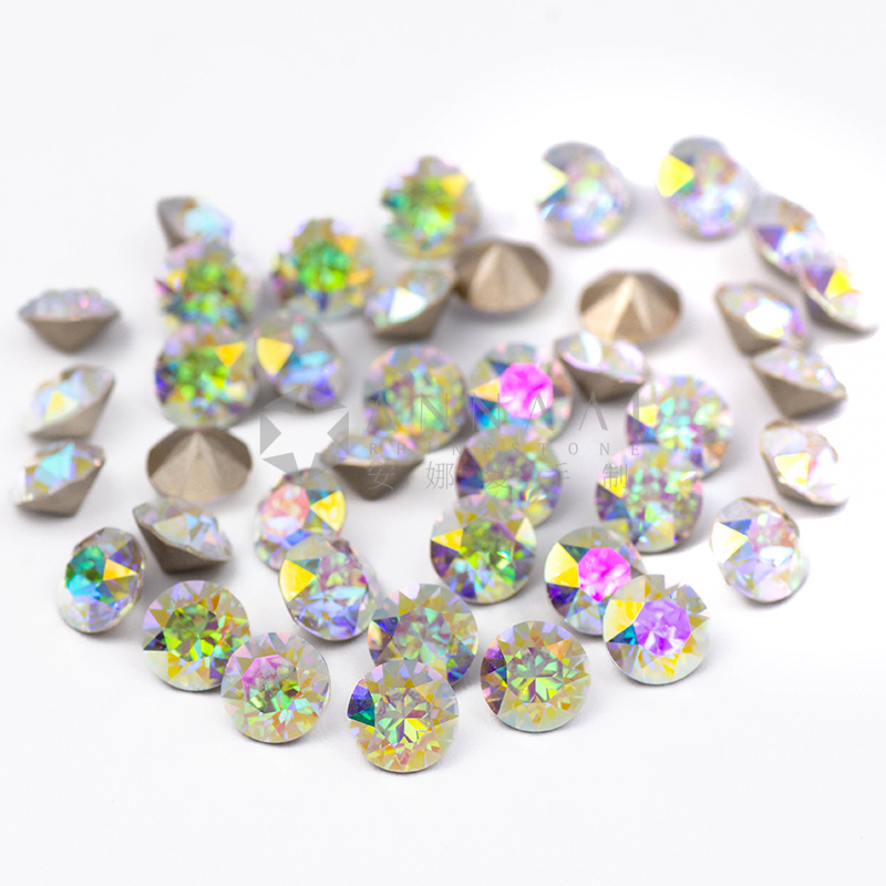 尖底钻 001TRAN白玫瑰金 美甲钻DIY华子穿戴甲奥地利水晶饰品