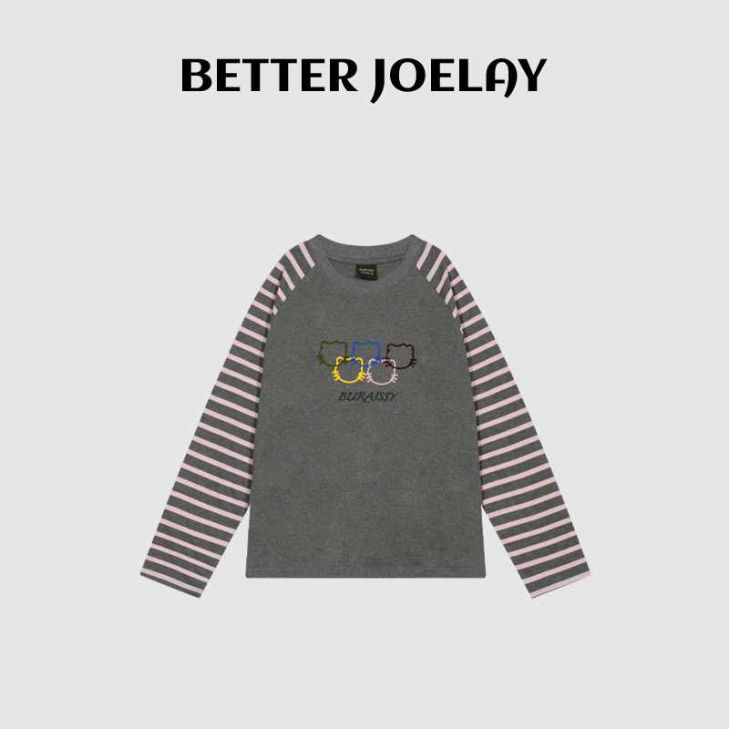 BETTER JOELAY-【kitty五环】时尚百搭宽松长袖T恤可爱休闲ZZ3733