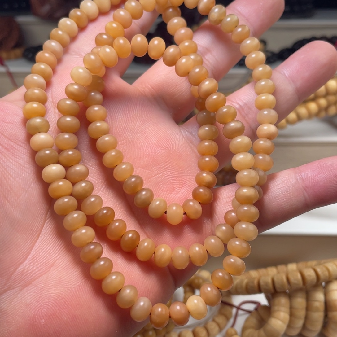 龙脊菩提吊坠天然玉化8*6苹果长串无科技