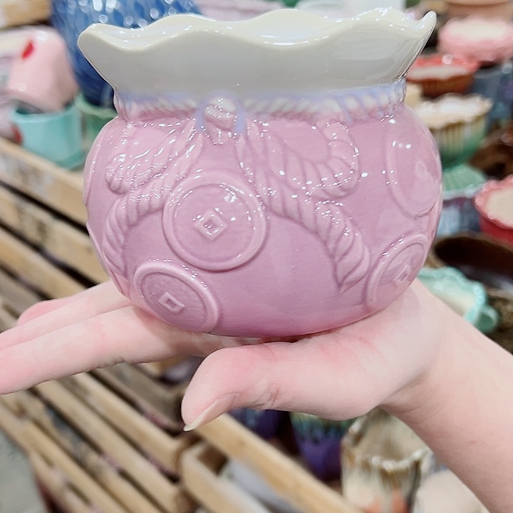 有孔，凑单福利满10元发货陶瓷多肉花盆！