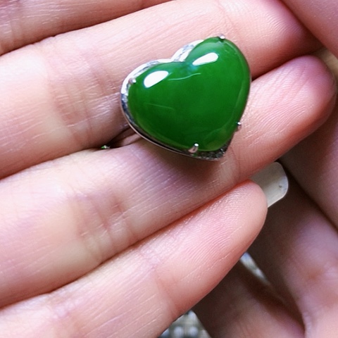 和田玉银S925镶嵌戒指