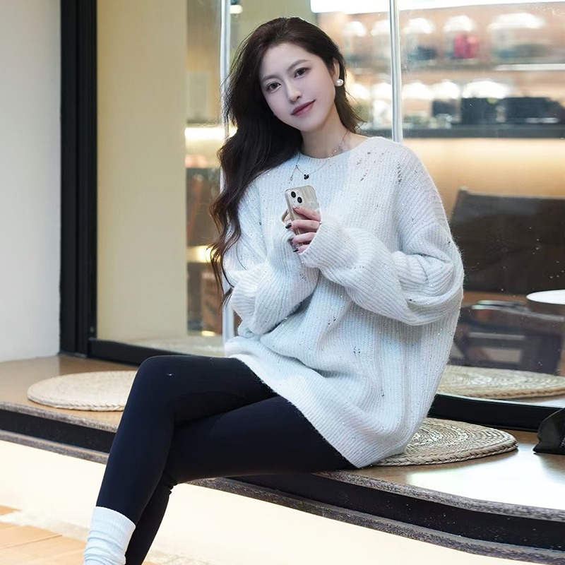 GIRDEAR/哥弟新款遮胯时尚年轻高定宽松星空百搭长袖毛衣/1399668