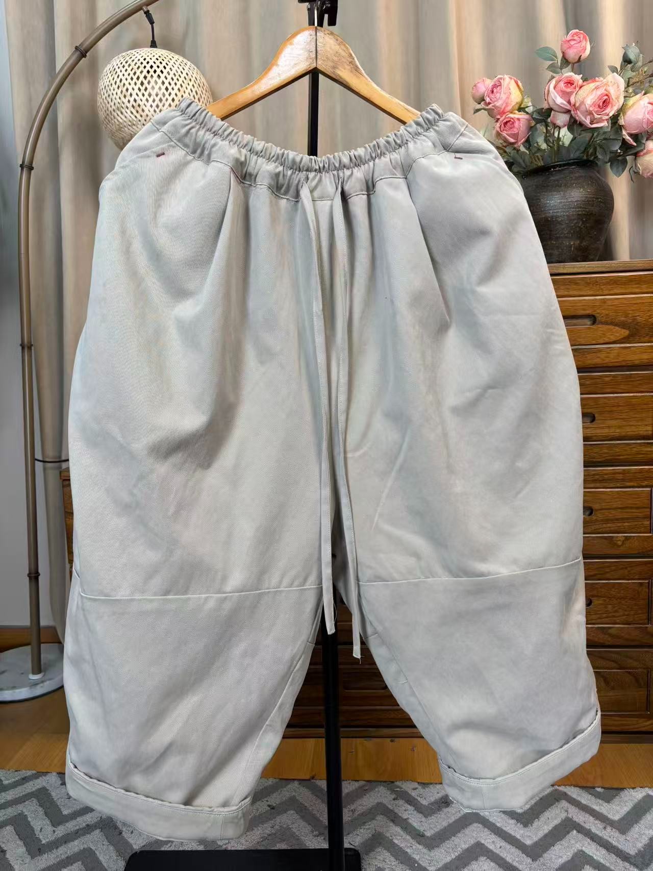 CUYIMINGWU/粗衣名物 冬季厚款松紧腰休闲加棉百搭灯笼裤