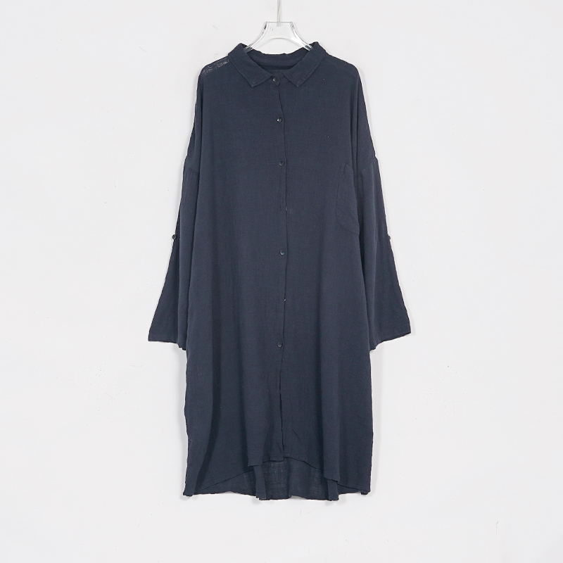 【蓉哥出品】纯色简约长袍8642