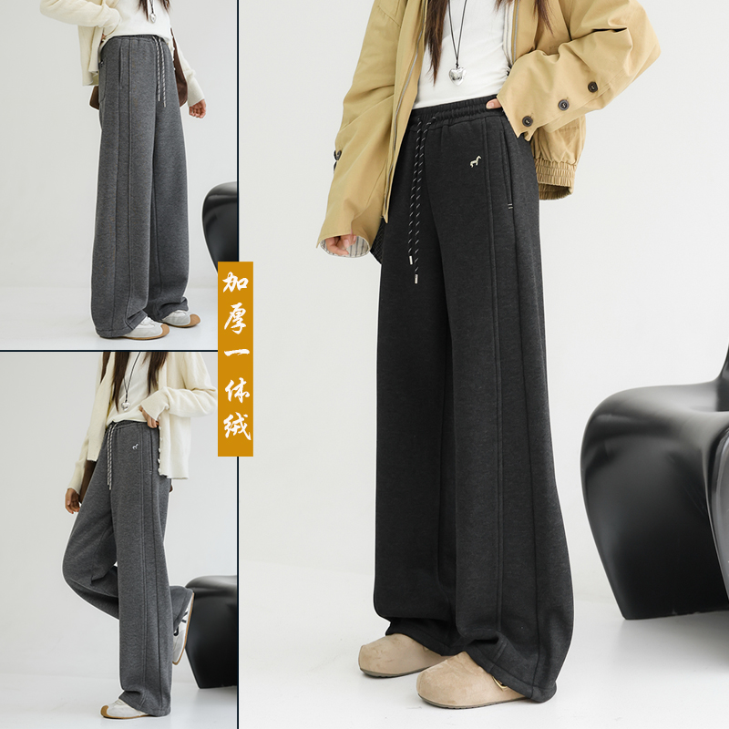 骄骄虎加绒裤2025冬季新款女大童青少年直筒裤7518