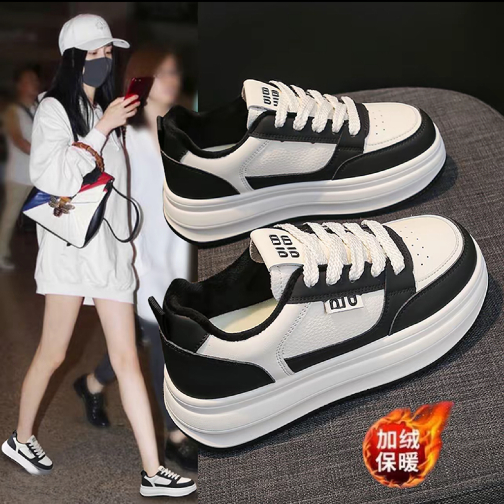 【现货+运费险】厚底百搭软底时尚轻便加绒小白鞋女休闲韩版