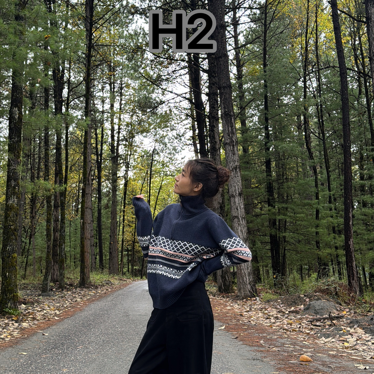 【H2】女常规款套头款针织长袖毛针织衫宽松毛衣针织衫