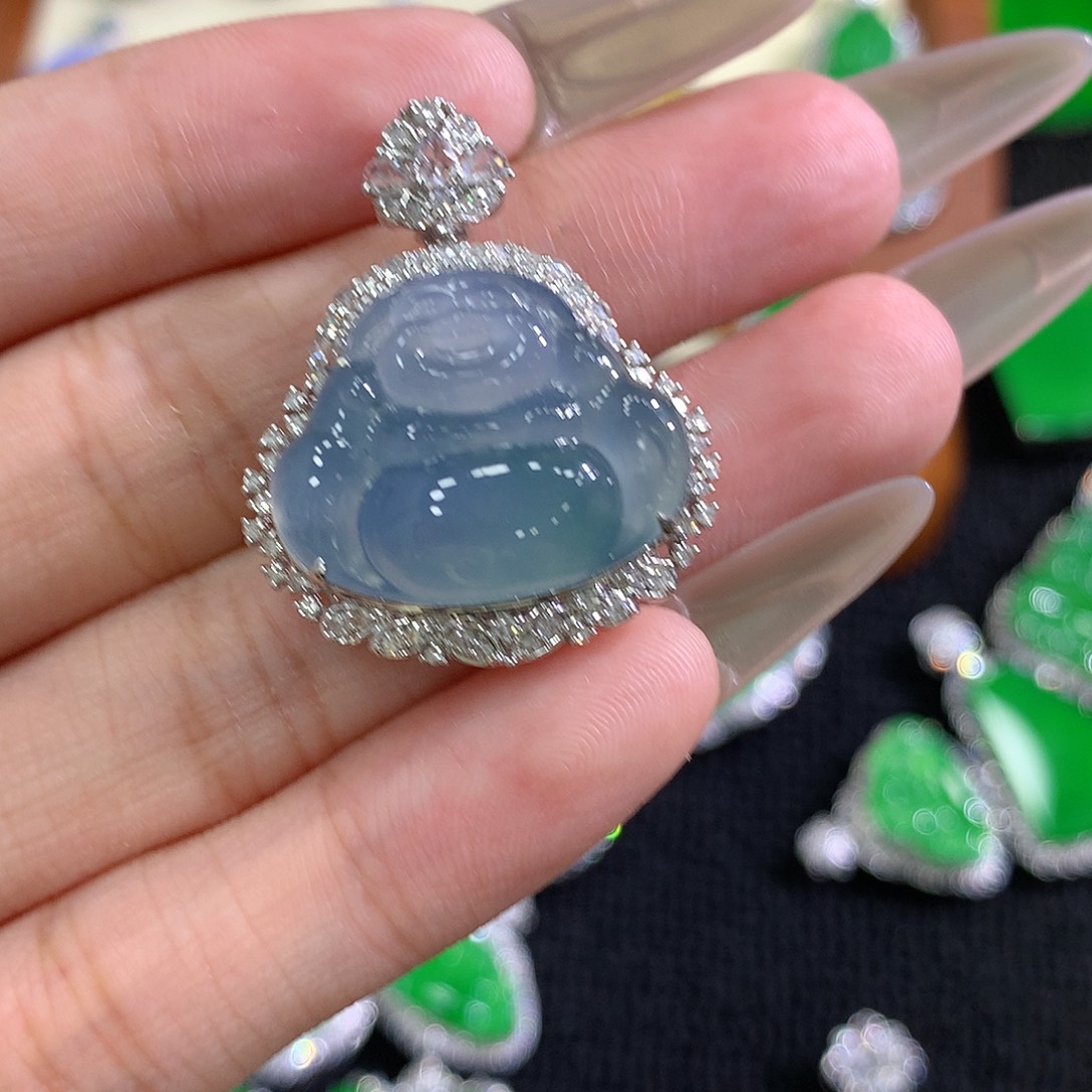 【闪购商品】翡翠18K金镶嵌吊坠(不含链)佛公