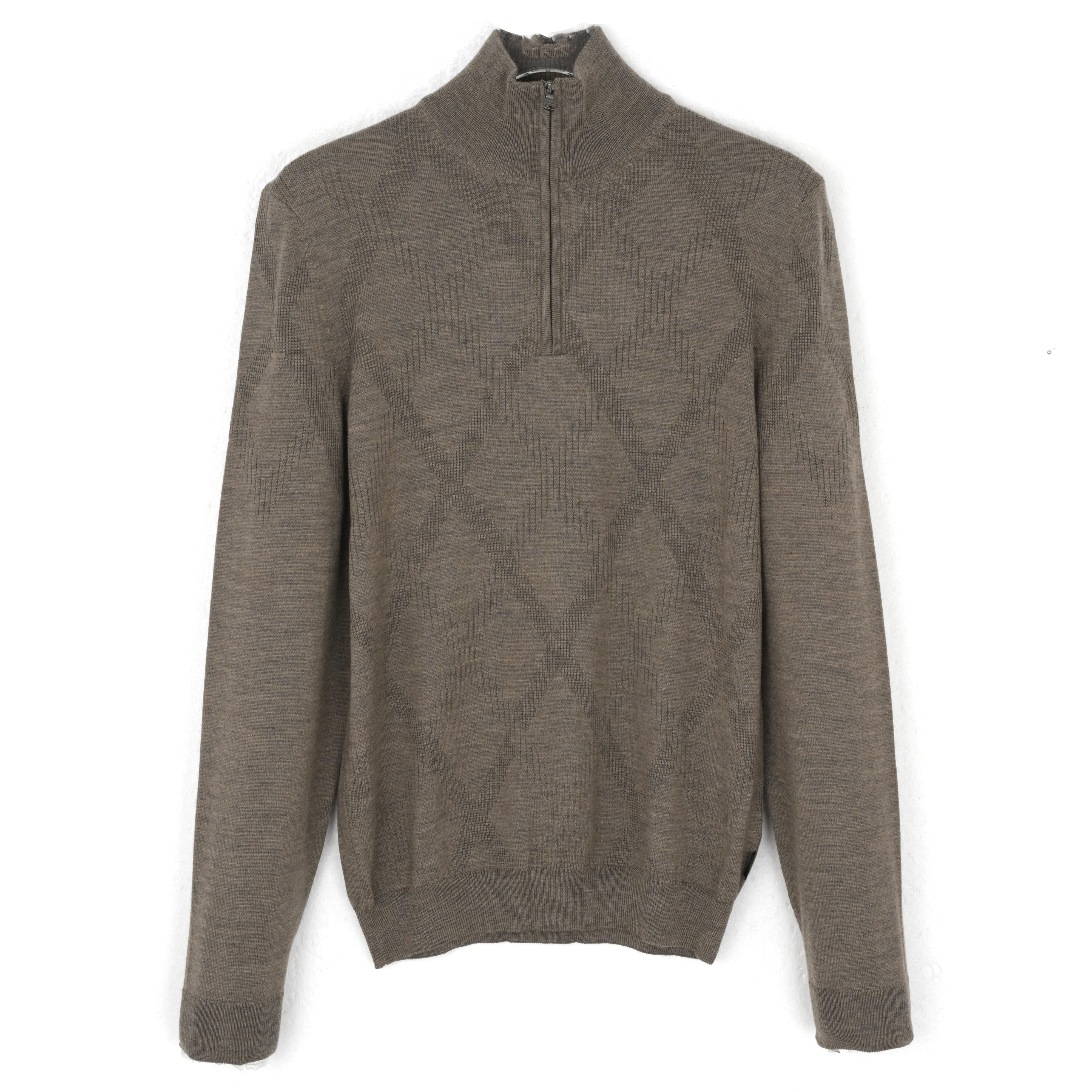 HUGO BOSS雨果博斯 男士常规款新剪羊毛立领羊毛衫50247616