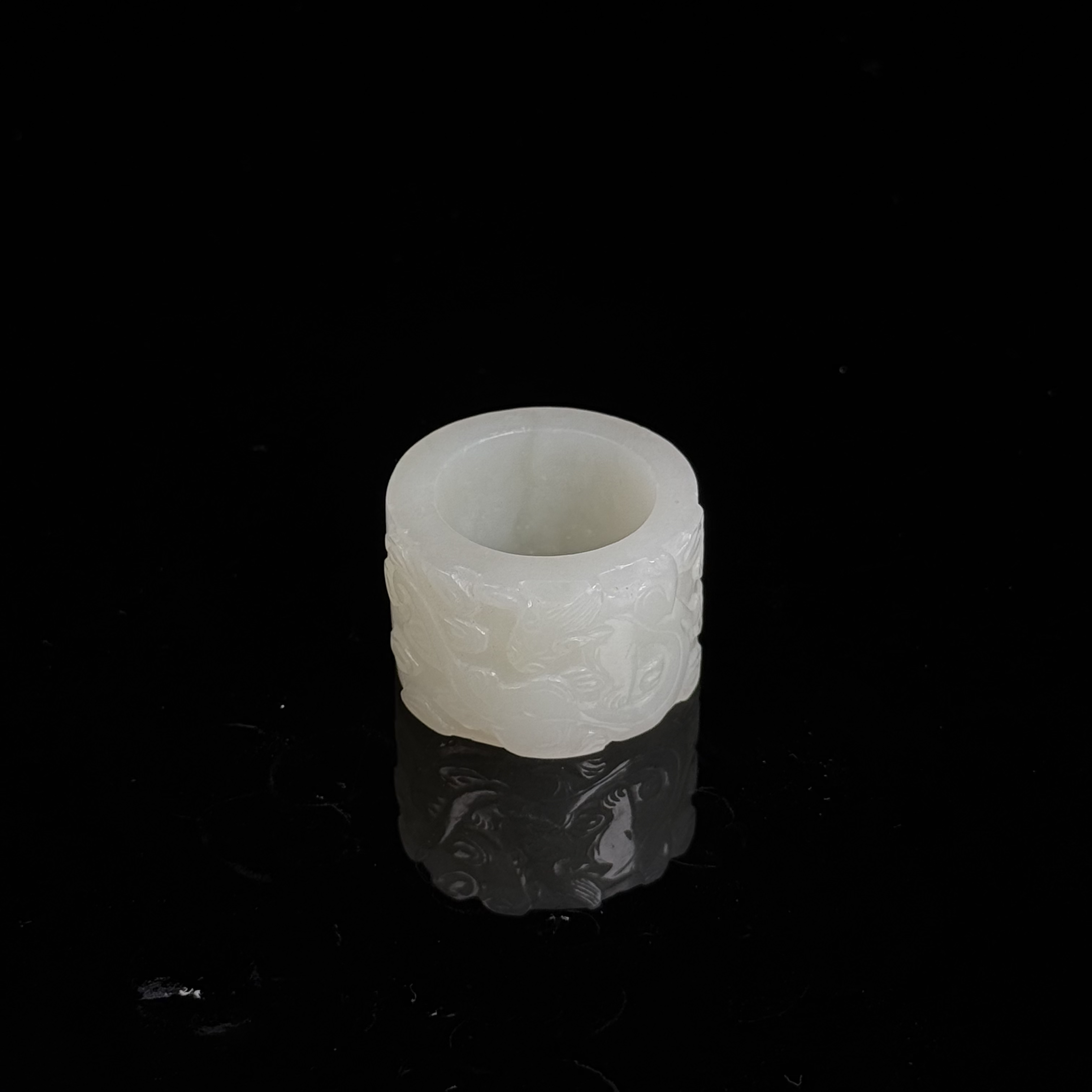 GJ371910/民国和田玉扳指/上海西香记