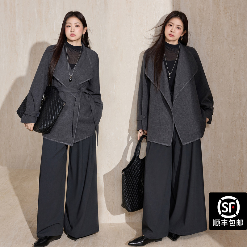 大码女装◆入秋战神！重磅来袭◆韩版风衣阔版气质街头秋冬服装