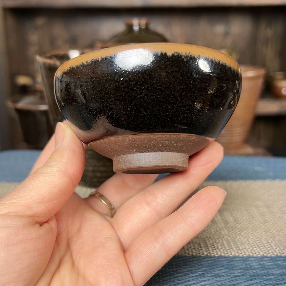 纯手工黑色主人杯原矿釉