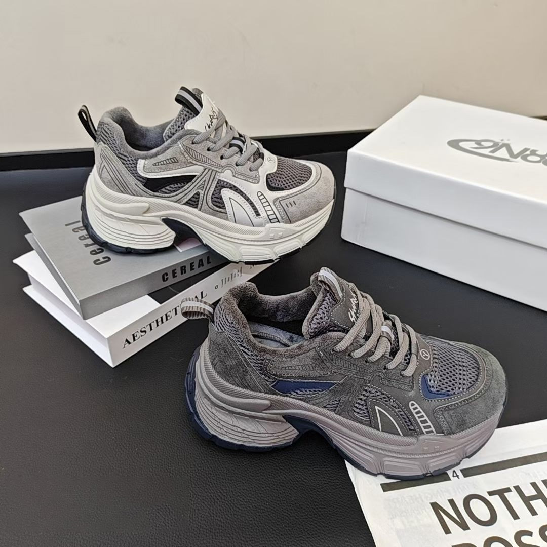 【嘉人有约】厚底老爹鞋2025时尚百搭加绒休闲鞋5820 跟高5.5CM