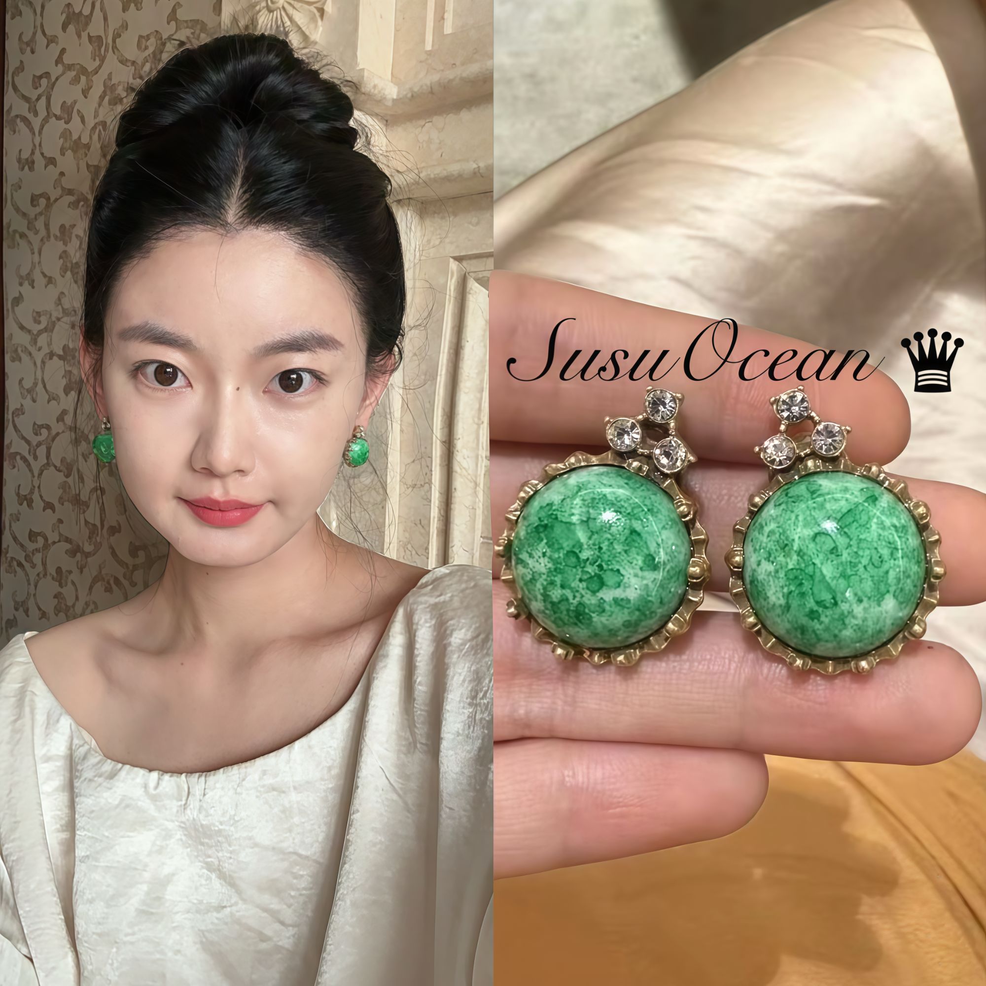 铜合金仿水晶耳饰 【1001】SusuOcean经典珍藏 