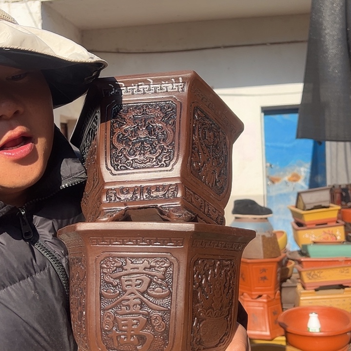 紫砂花盆紫砂花盆