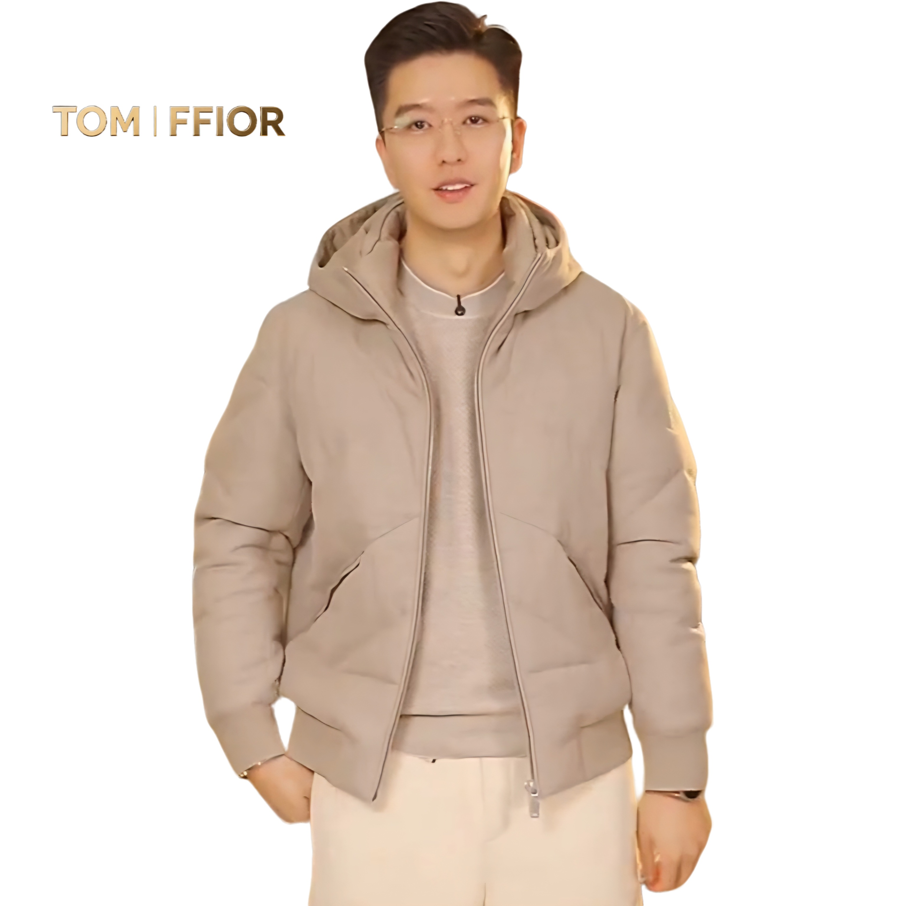 TOM FFIOR 【自主研发】甄选面料！羊毛混纺90白鹅绒填充羽绒服7838