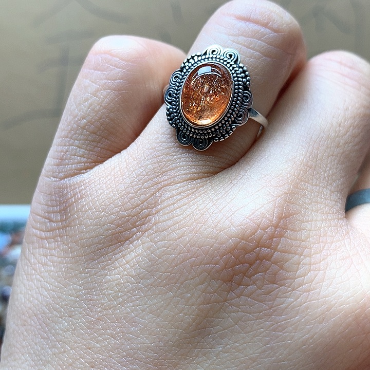 水晶水晶戒指银S925镶嵌