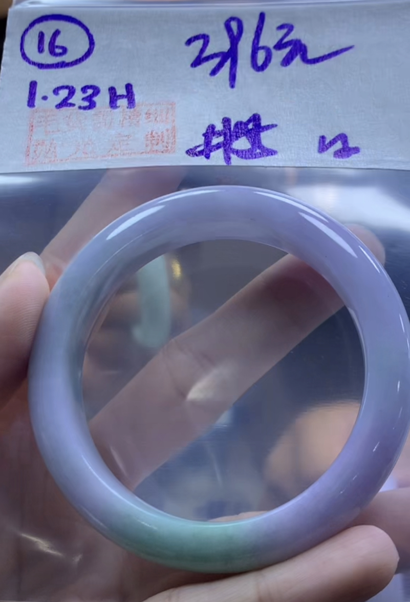 定制翡翠未镶嵌毛货需精细抛光16手镯55纹+396元+拍一发一