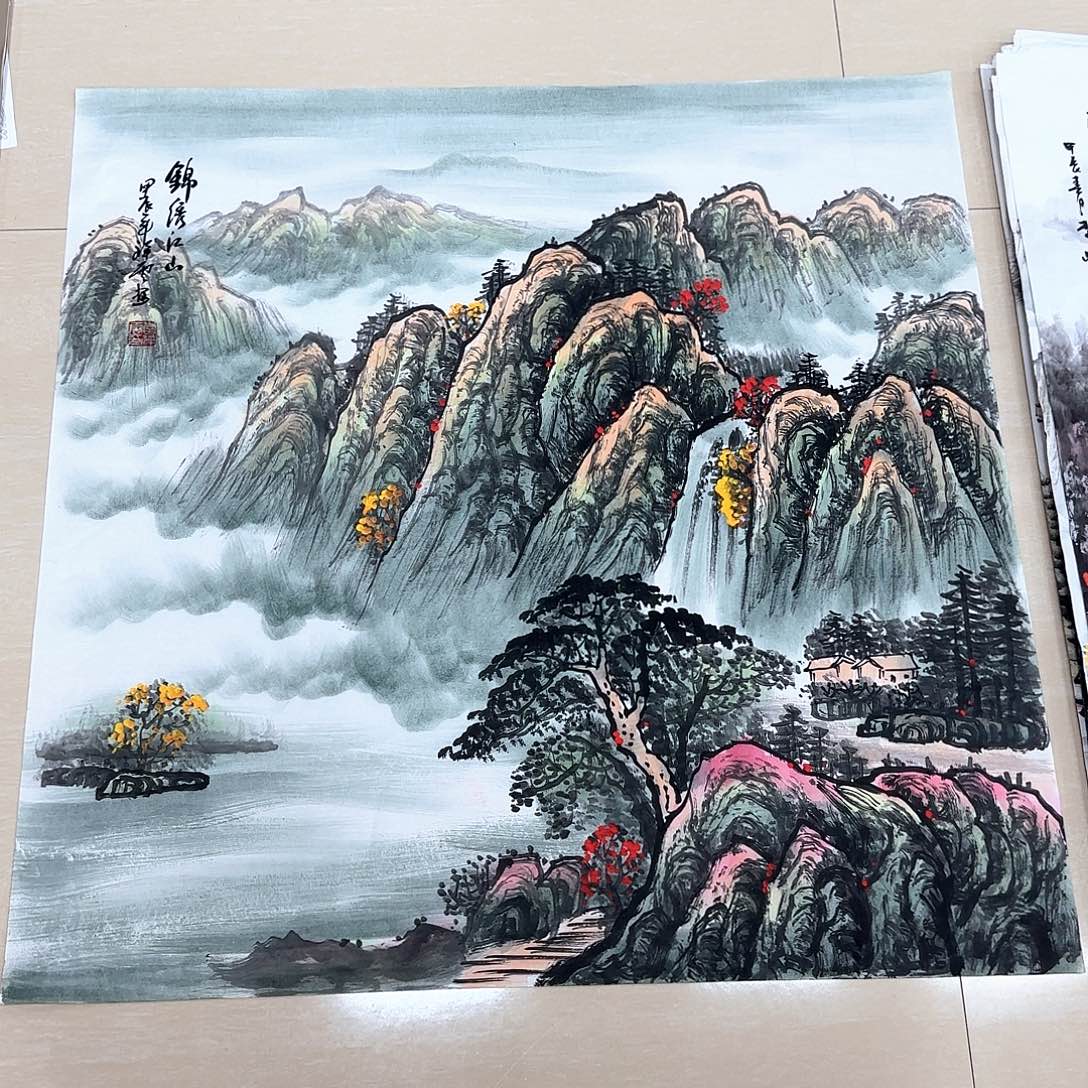 国画国画作品展。国画