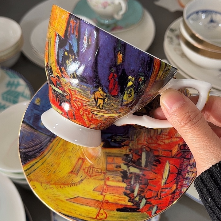 瓷片微瑕骨瓷夜间咖啡厅一套