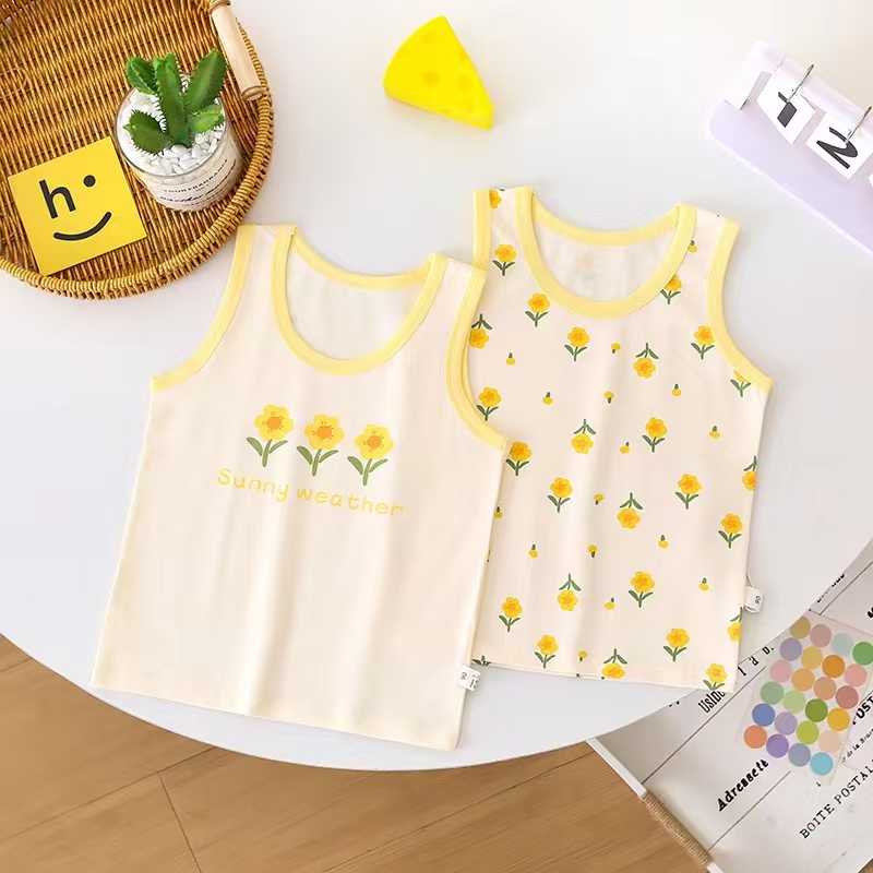 爱啦爱啦90-120春秋莱卡背心 卡通动漫 幼儿男女宝卡通无袖打底