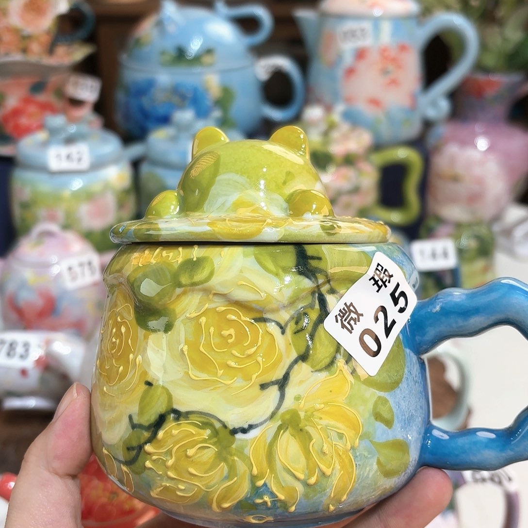 景德镇手绘高温釉下彩陶瓷茶具