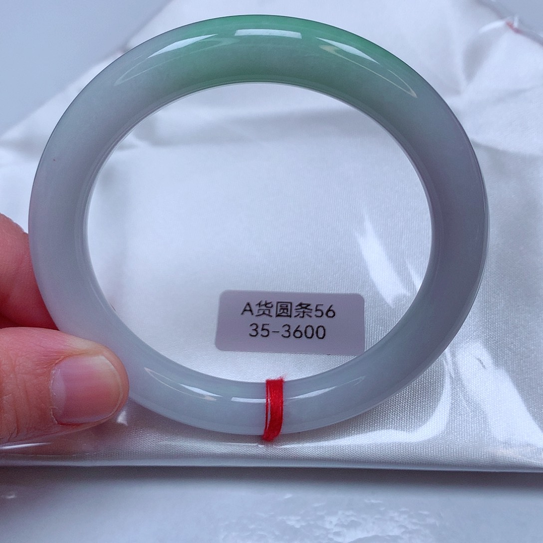 翡翠手镯银S925镀金镶嵌35号