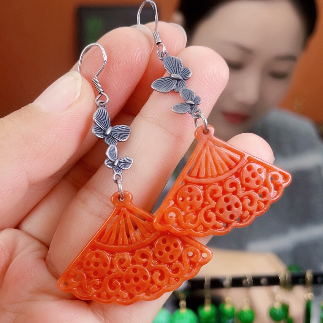 翡翠未镶嵌耳饰饰品