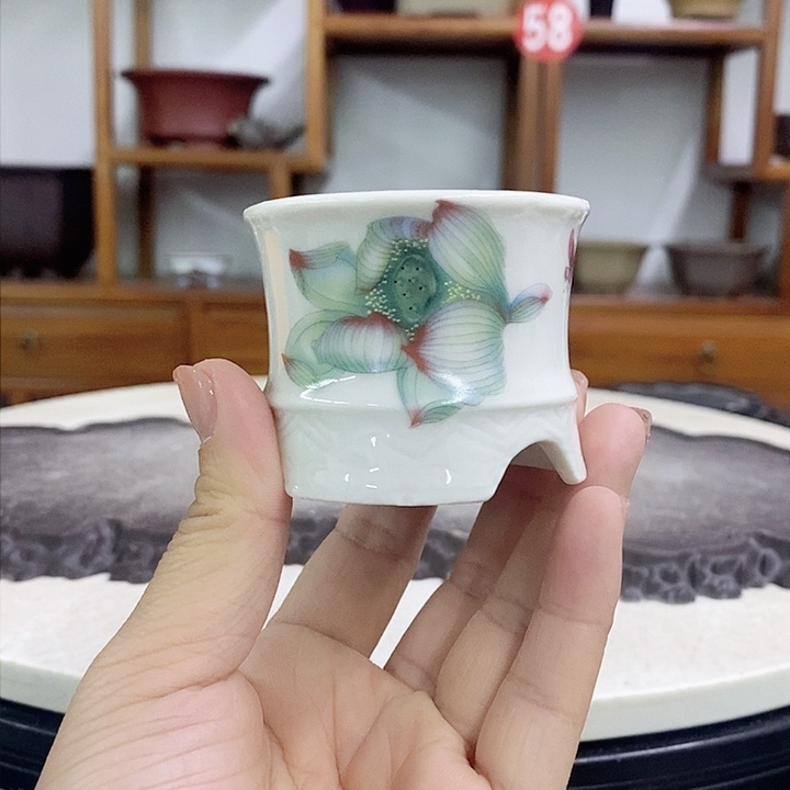 紫砂花盆瑕疵5-6。。。盆口小磕