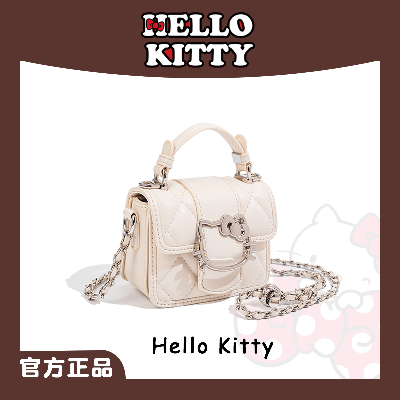 Mesuca/麦斯卡『Hello kitty凯蒂猫』菱格小方包小香风百搭斜跨包