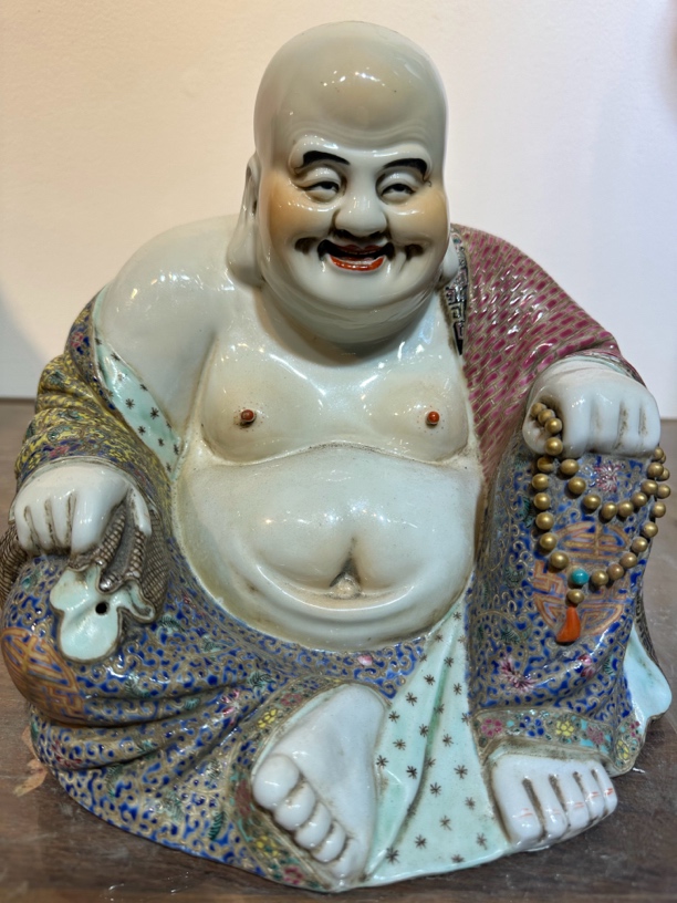 瓷器摆件纯手工粉彩雕塑人物