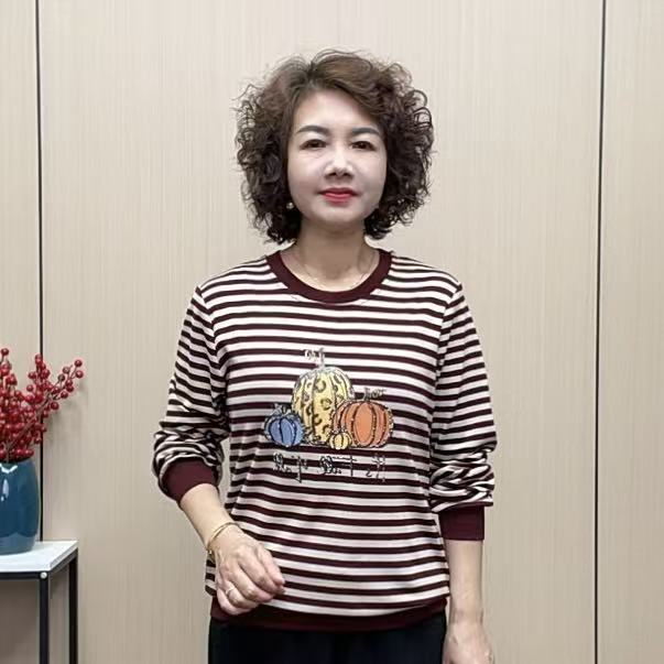 2025秋季气质减龄洋气遮肚百搭休闲宽松显瘦中老年长袖妈妈装