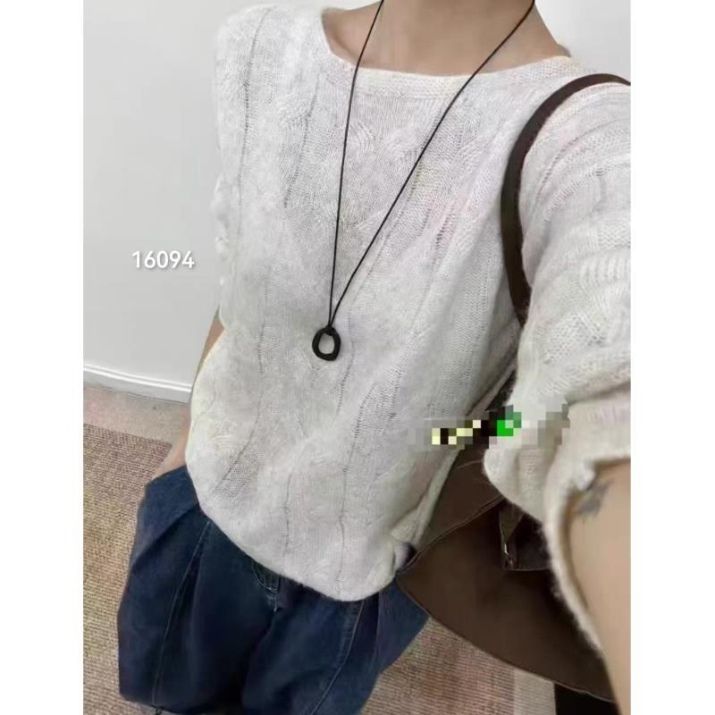 16094（部分无水洗唛，介意慎拍）SANFAN新款大麻花条针织长袖