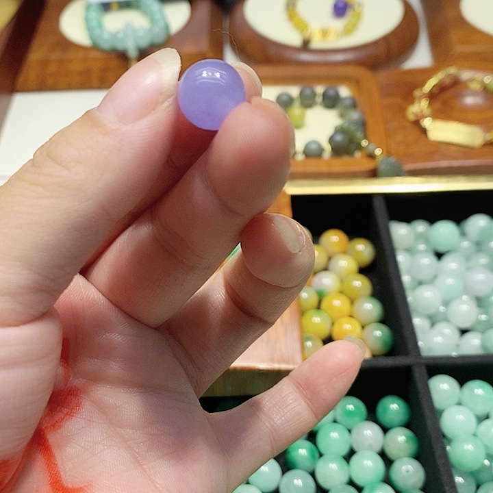翡翠散珠紫罗兰珠子卡12