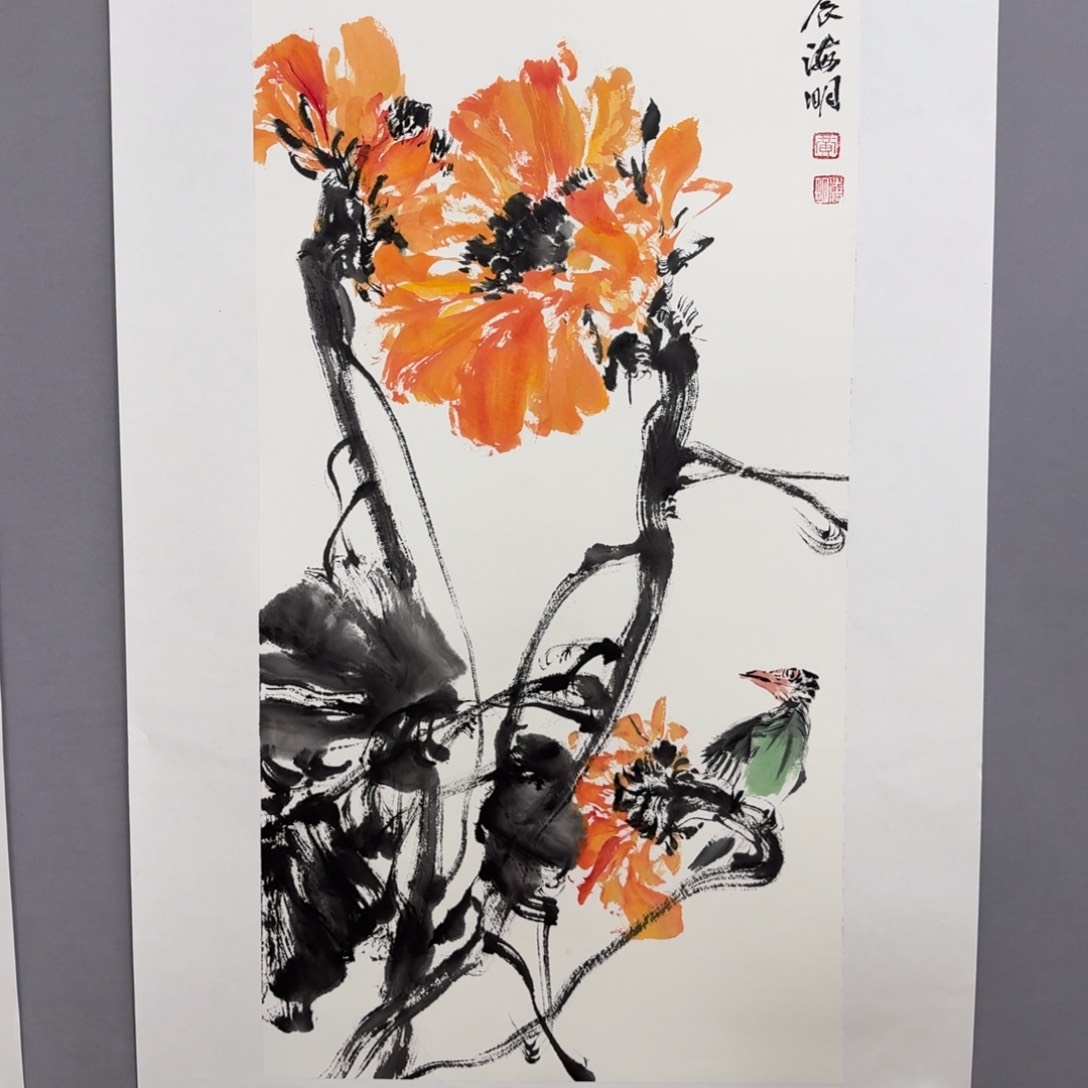 国画艺术家真人手绘