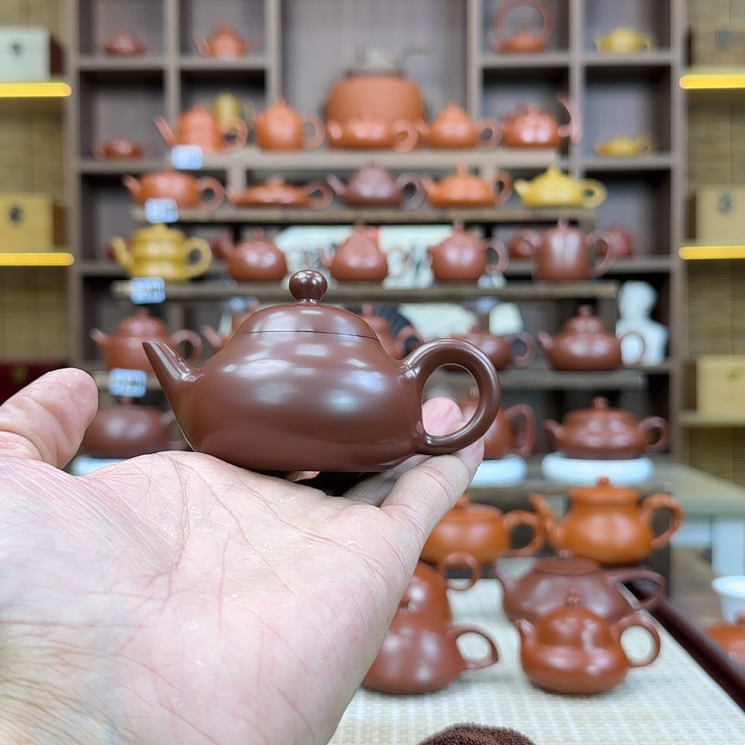 我***队紫砂茶壶潮州手拉壶剑梨