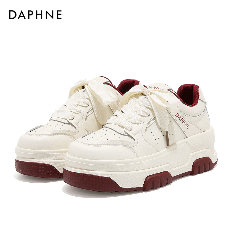 Daphne/达芙妮2026早春新款增高板鞋小白鞋女厚底ins潮流休闲女鞋