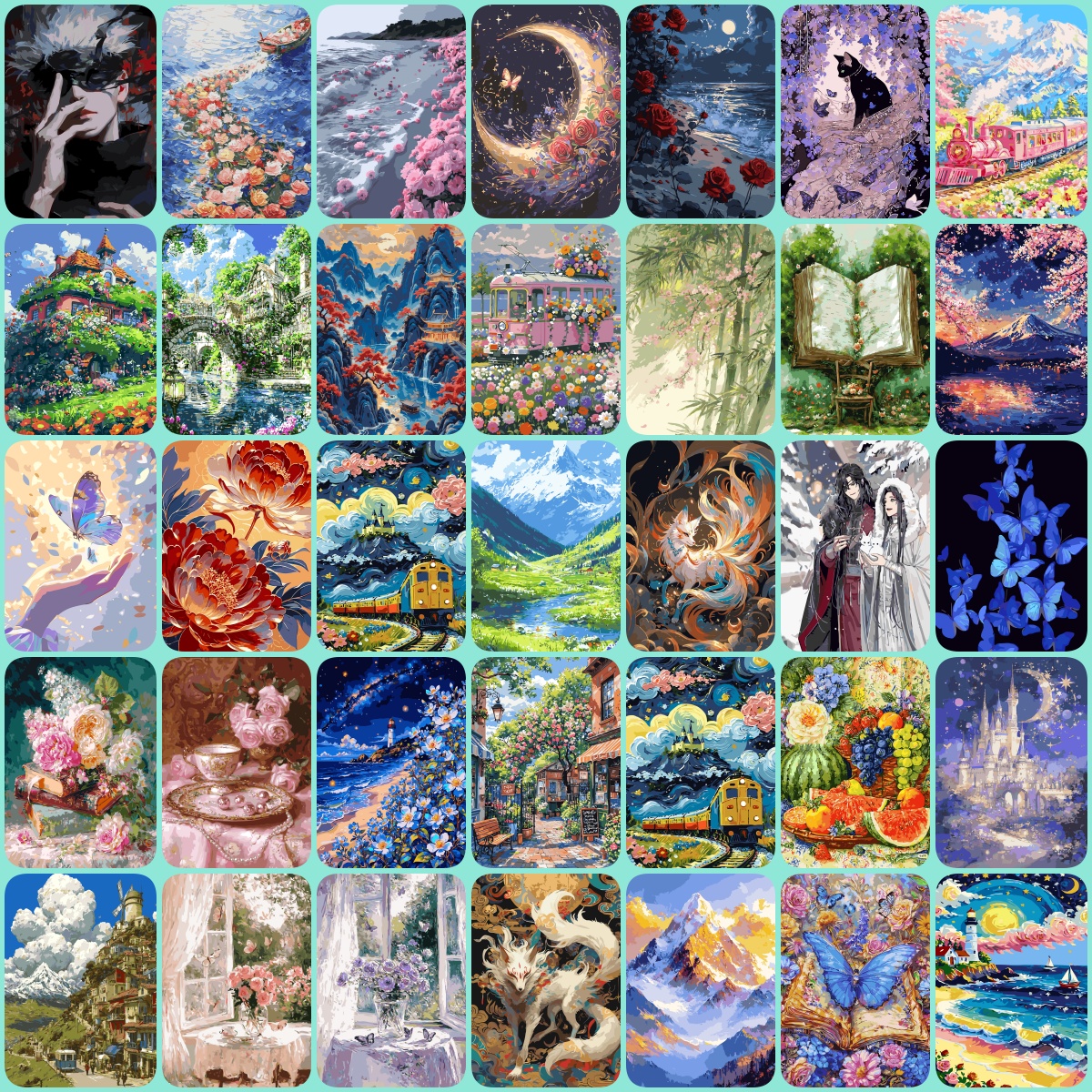 直播过款【V201-V400]数字油画40*50大尺寸多规格数字油画链接